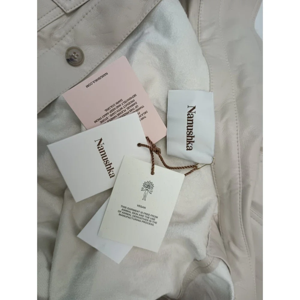 Nanushka Women's Ashton Jumpsuit Vegan Leather Creme Size Medium - Picture 6 of 7